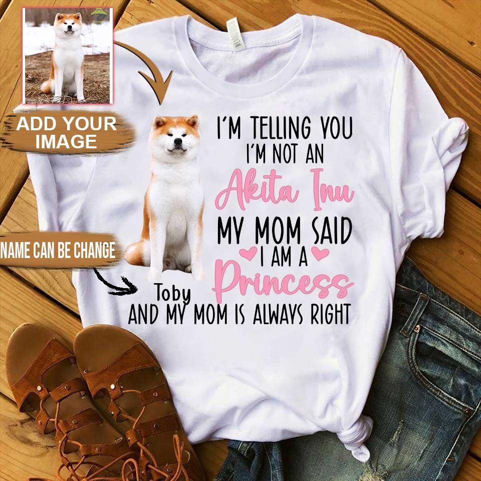 Akita Inu Unisex T Shirt Custom - Customize Name & Photo I'm Telling You I'm Not An Akita Inu Personalized Unisex T Shirt - Gift For Dog Lovers, Friend, Family