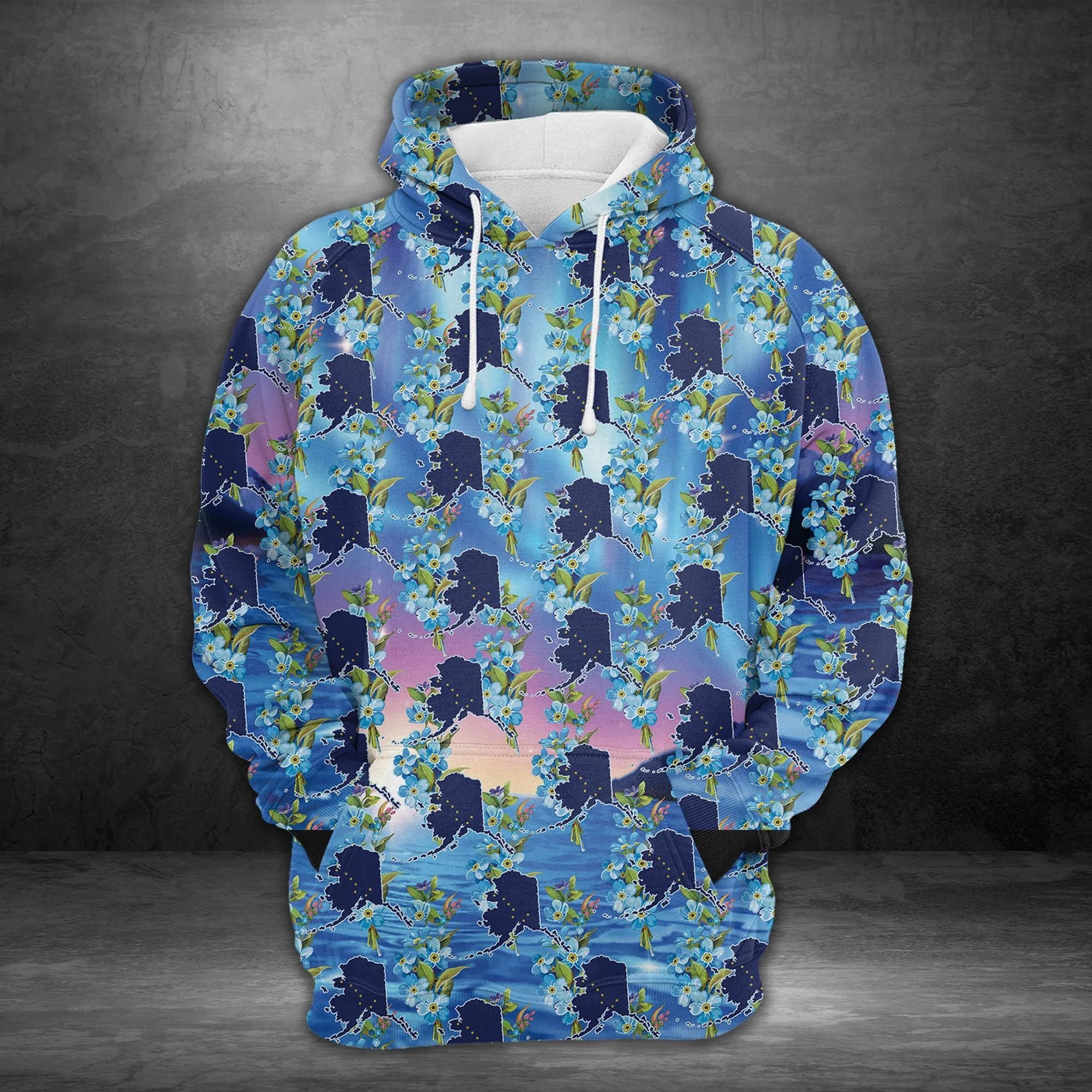 Alaska Pullover Premium Hoodie Myosotis Flower, Perfect Outfit For Men And Women On Christmas New Year Autumn Winter - Image 2