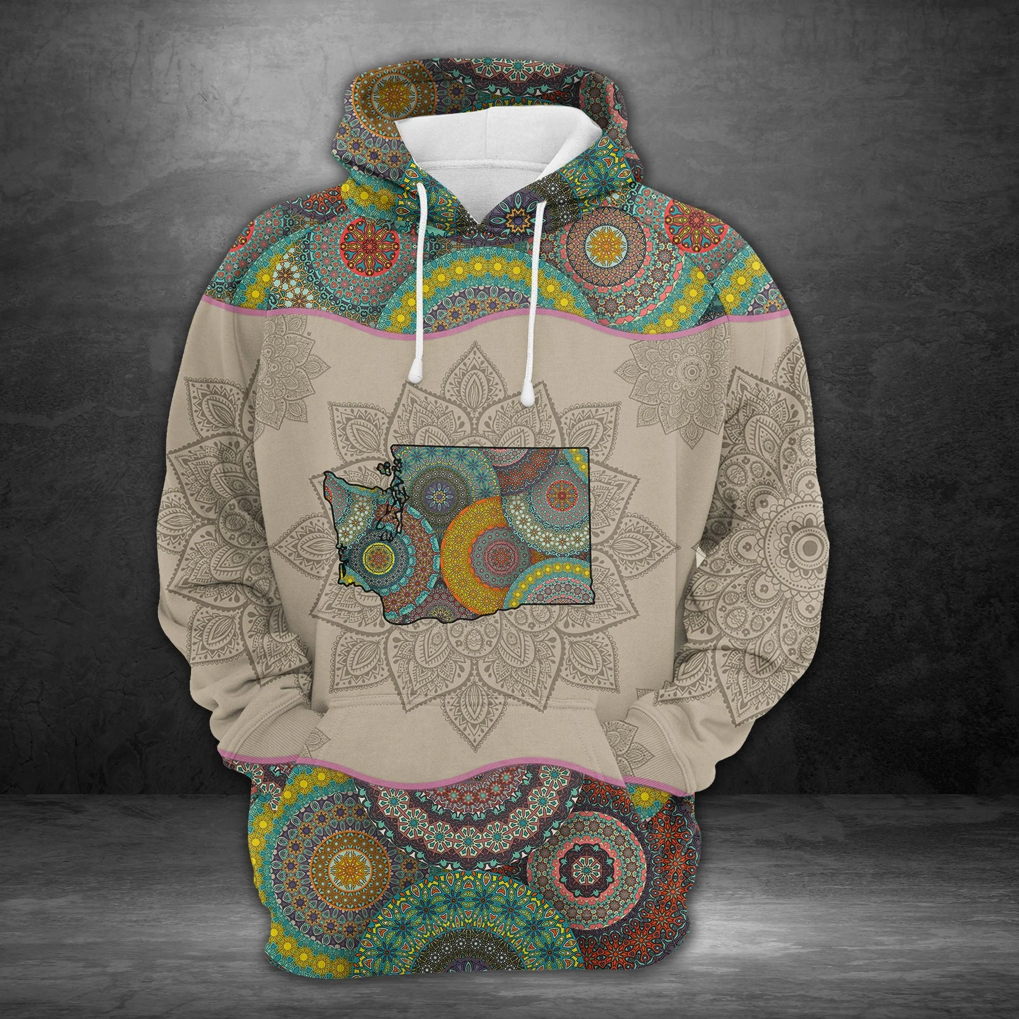 Amazing Washington Mandala Pullover Premium Hoodie, Perfect Outfit For Men And Women On Christmas New Year Autumn Winter - Image 3