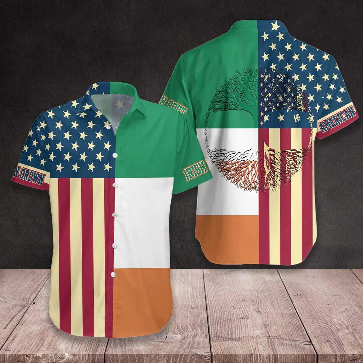 American And Ireland Hawaiian Shirts, US Flag Hawaiian Shirt - Perfect Gift For Lover, Friend, Family - Image 2