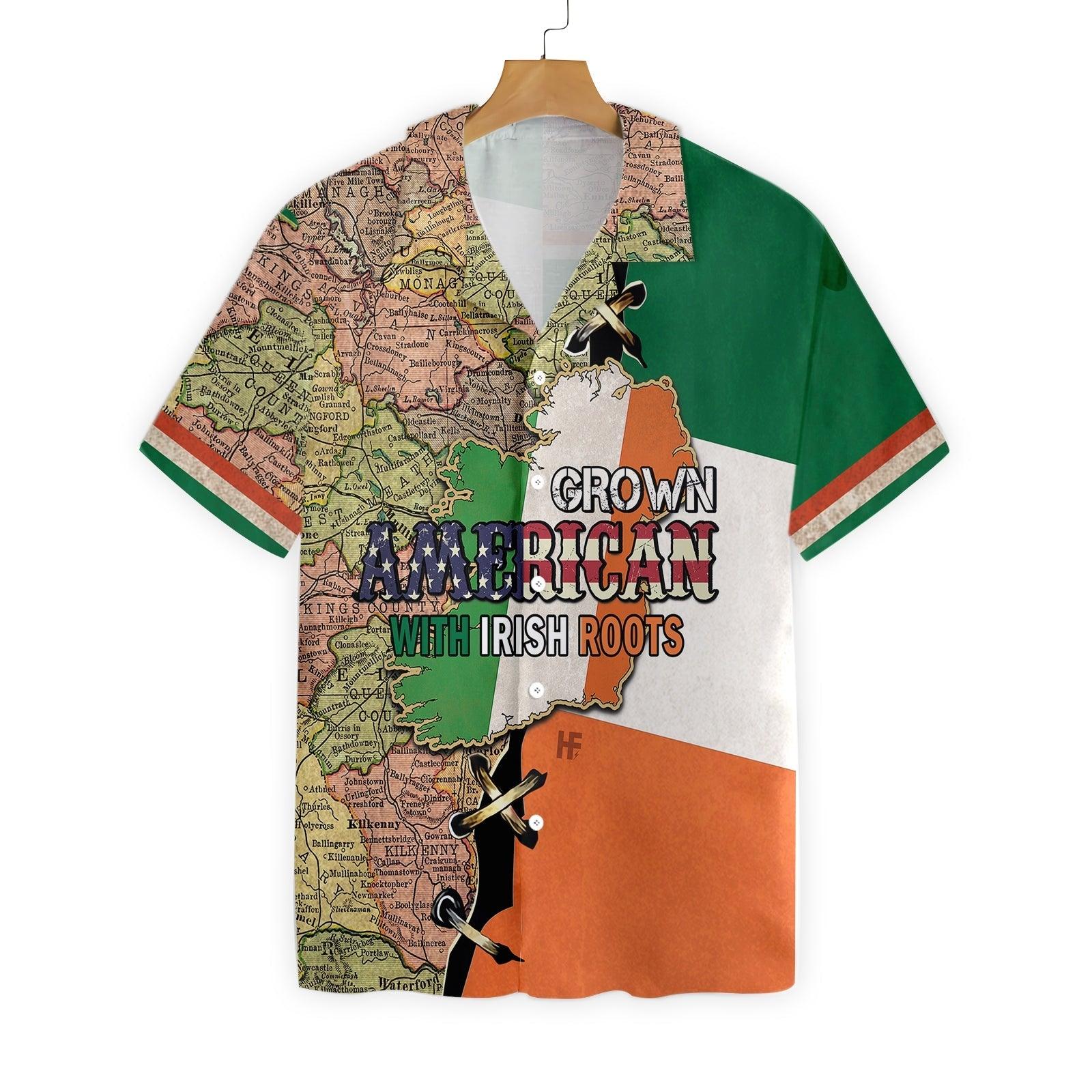 American Grown With Irish Roots Hawaiian Shirt, Colorful Summer Aloha Shirts For Men Women, Perfect Gift For Husband, Wife, Friend - Image 2