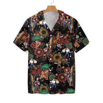 Arborist Hawaiian Shirt, Arborist Tropical Floral Aloha Shirt For Men - Gift For Arborist, Husband, Boyfriend, Family, Friends - Image 2