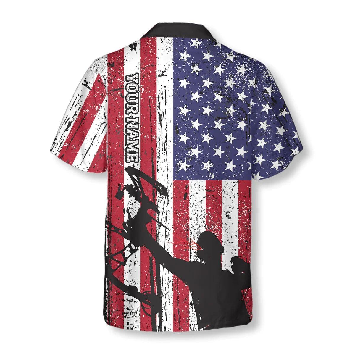 Archery Custom Hawaiian Shirt, Archery America Flag Hawaiian Shirt, Archery Aloha Shirt- Perfect Gift For Men, Women, Archery Lover, Friend, Family - Image 2