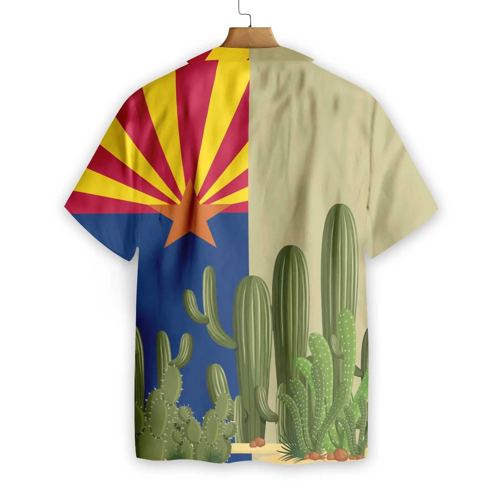 Arizona Flag Saguaro Hawaiian Shirt, Colorful Summer Aloha Shirts For Men Women, Perfect Gift For Husband, Wife, Boyfriend, Girlfriend - Image 3