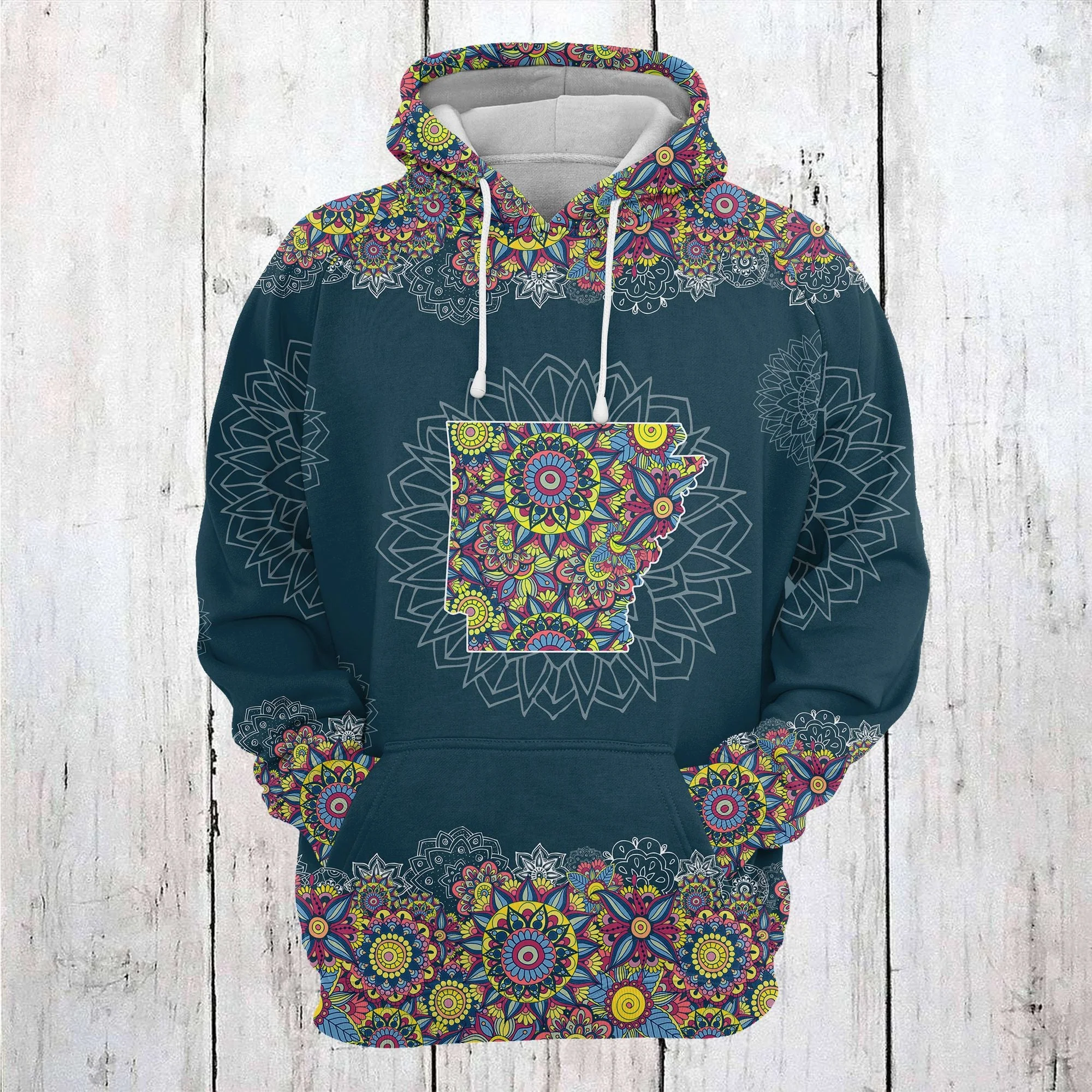 Arkansas Mandala Pullover Premium Hoodie, Perfect Outfit For Men And Women On Christmas New Year Autumn Winter - Image 2