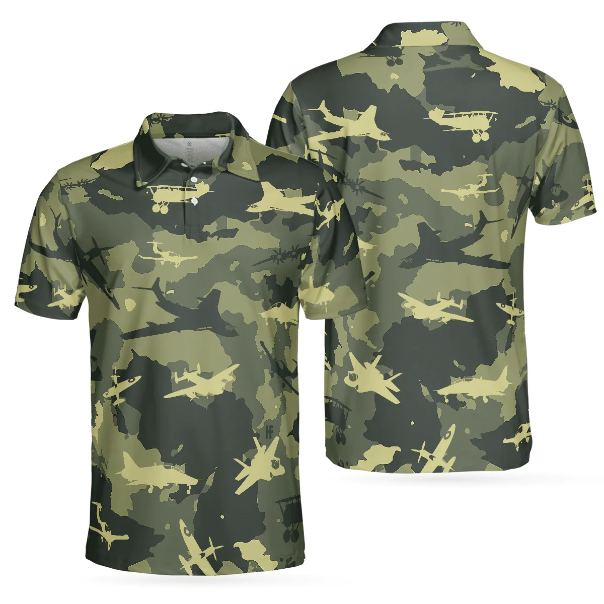 Army Men Polo Shirt, Aircraft Green Camouflage Polo Shirt, Best Camo Shirt For Men - Gift For Army, Family, Friends - Image 2