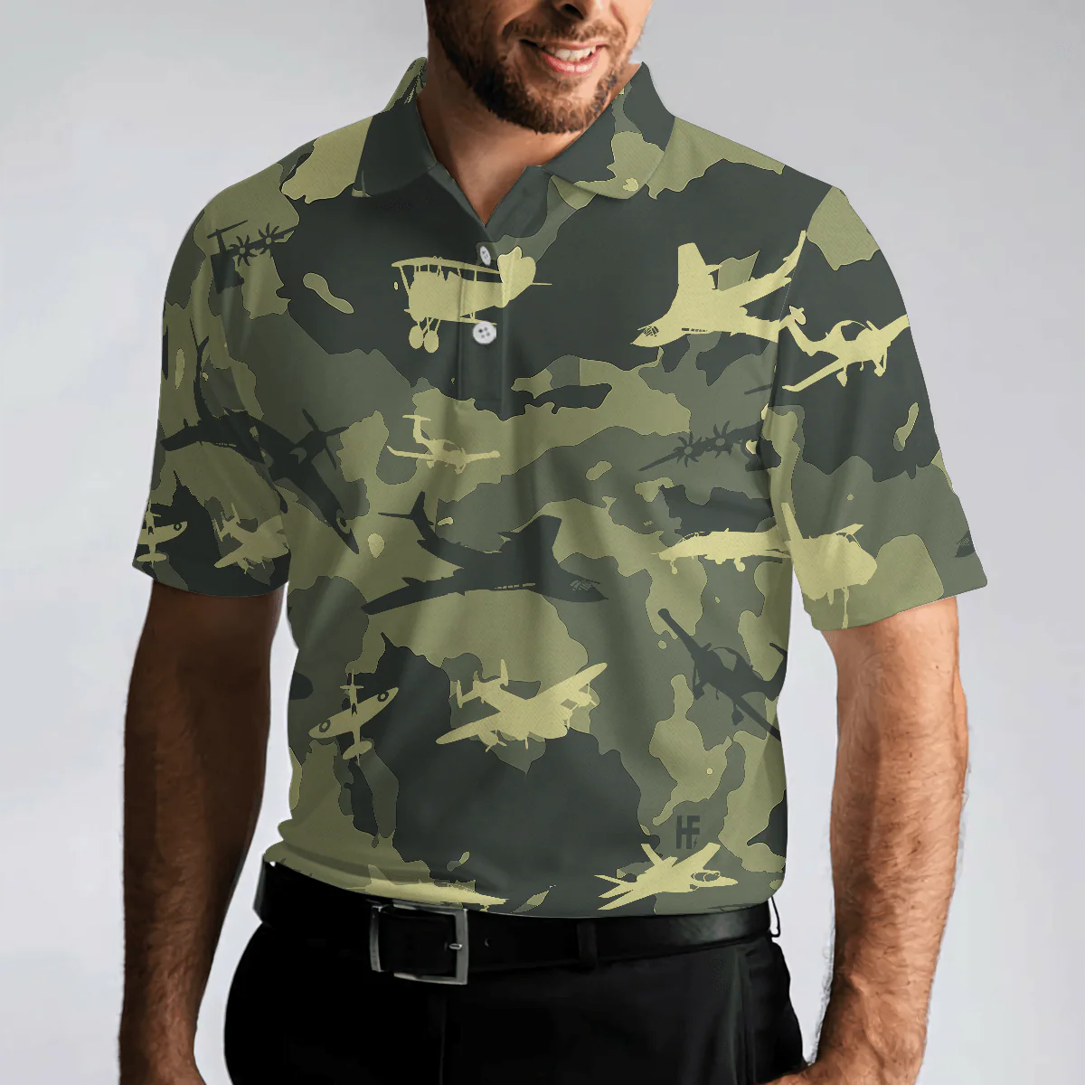 Army Men Polo Shirt, Aircraft Green Camouflage Polo Shirt, Best Camo Shirt For Men - Gift For Army, Family, Friends - Image 6