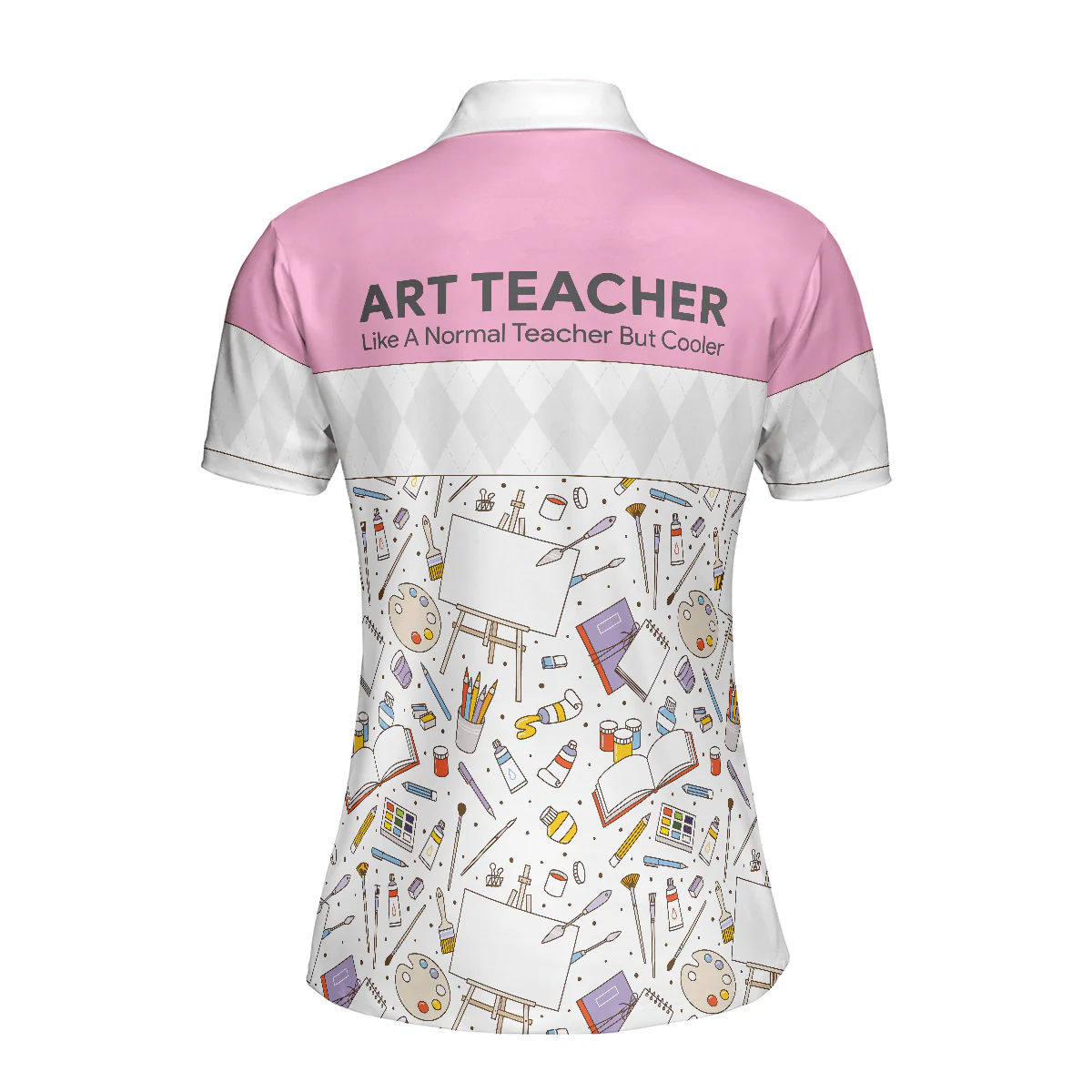 Art Teacher Women Polo Shirt, Pink Art Design Shirt For Women - Best Gift For Ladies, Art Teacher, Teacher Lovers - Image 3