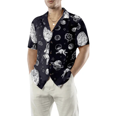 Astronaut Hawaiian Shirt, Astronaut And His French Bulldog Aloha Shirt For Men - Perfect Gift For Astronaut , Astronaut Lovers, Friend, Family - Image 5
