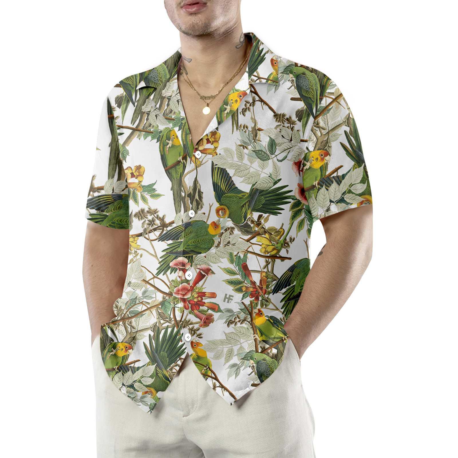 Audubon Carolina Parrot Hawaiian Shirt, Colorful Summer Aloha Shirts For Men Women, Perfect Gift For Husband, Wife, Boyfriend, Friend - Image 4