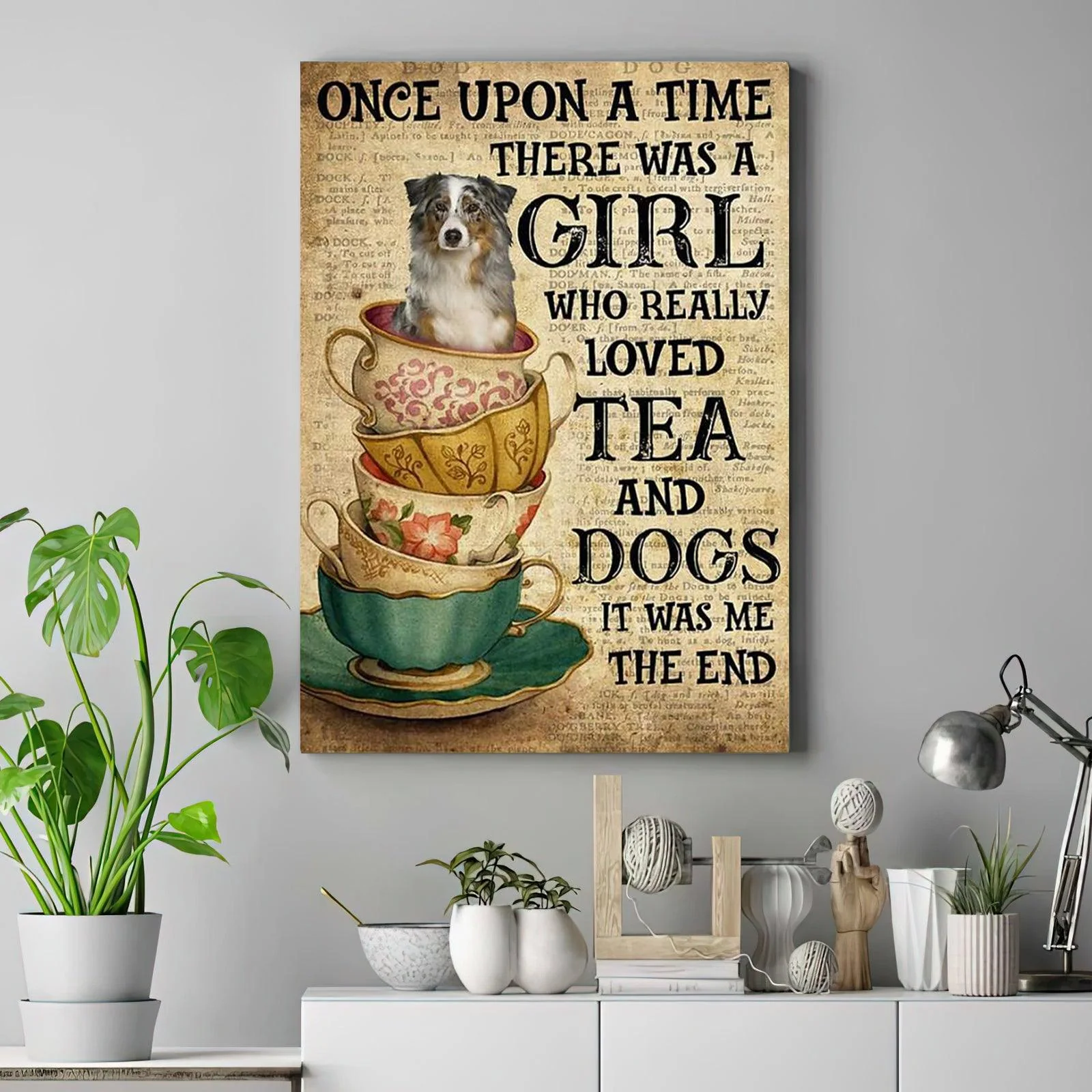 Australian Shepherd Portrait Canvas - Australian Shepherd Once Upon A Time - Gift For Family, Friends, Dog Lovers, Australian Shepherd Lovers, Owners - Image 3