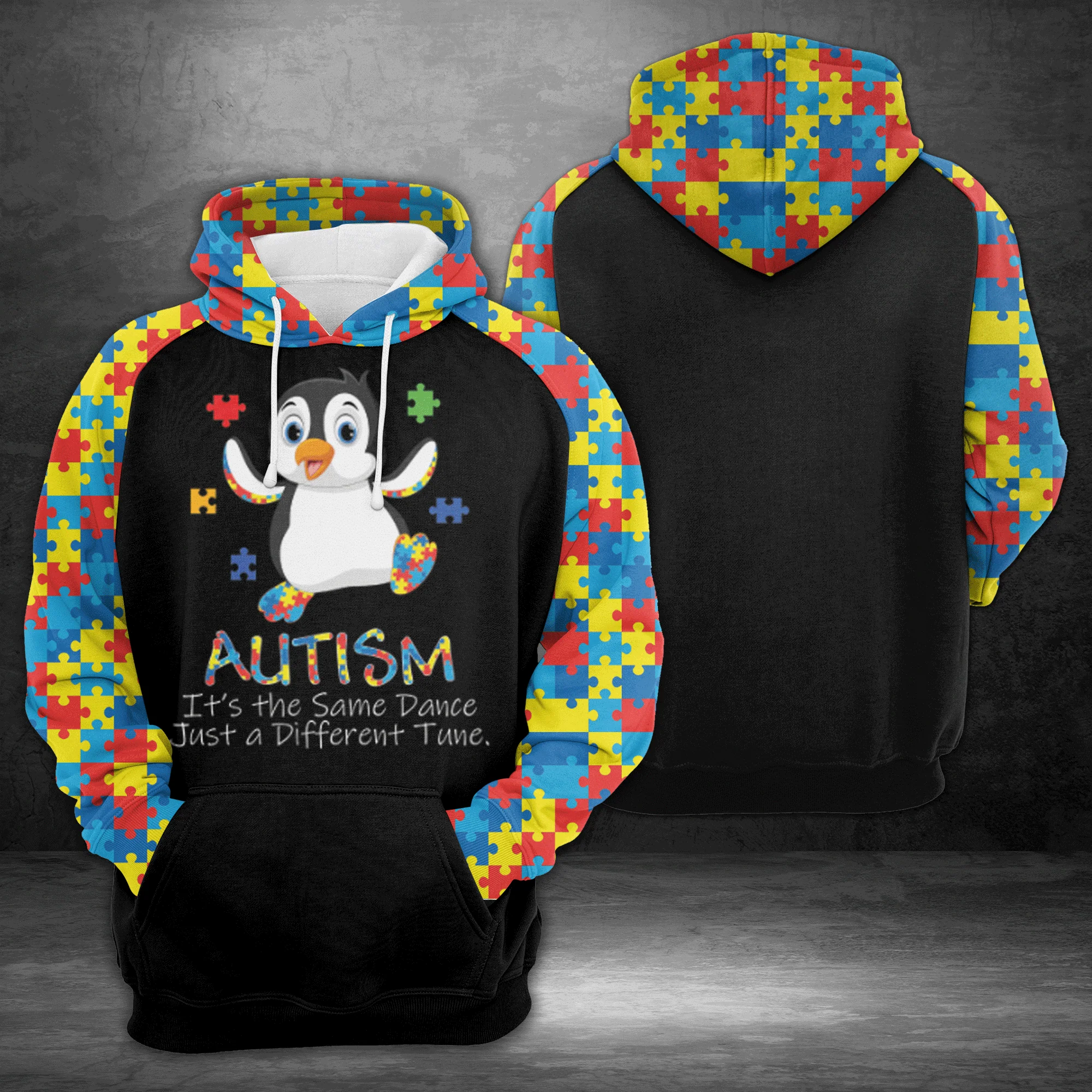Autism Awesome Pullover Halloween Premium Hoodie, It's The Same Dance ,Perfect Outfit For Men And Women On Christmas New Year Autumn Winter - Image 2