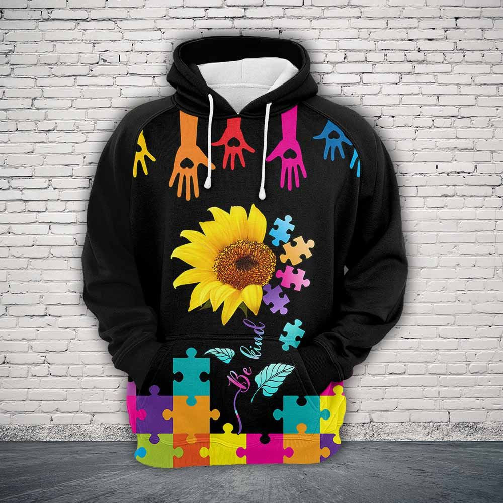 Autism Pullover Halloween Premium Hoodie, Autism Be Kind,Perfect Outfit For Men And Women On Christmas New Year Autumn Winter - Image 3
