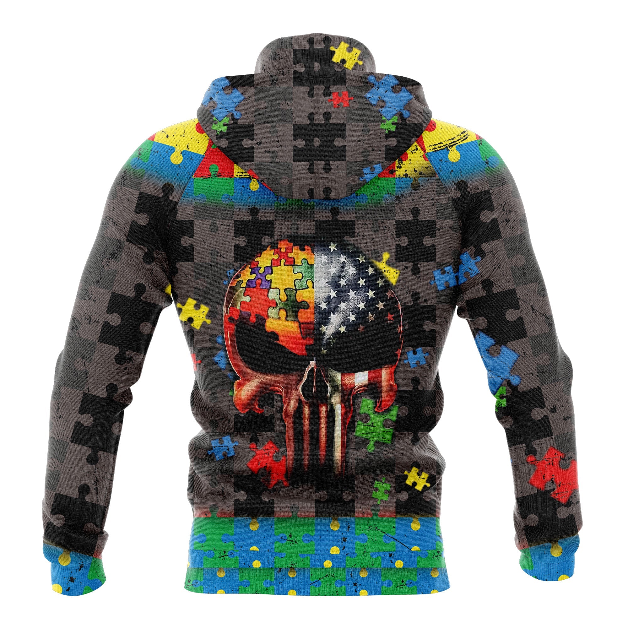 Autism Skull Pullover Halloween Premium Hoodie, Autism Warrior ,Perfect Outfit For Men And Women On Christmas New Year Autumn Winter - Image 5