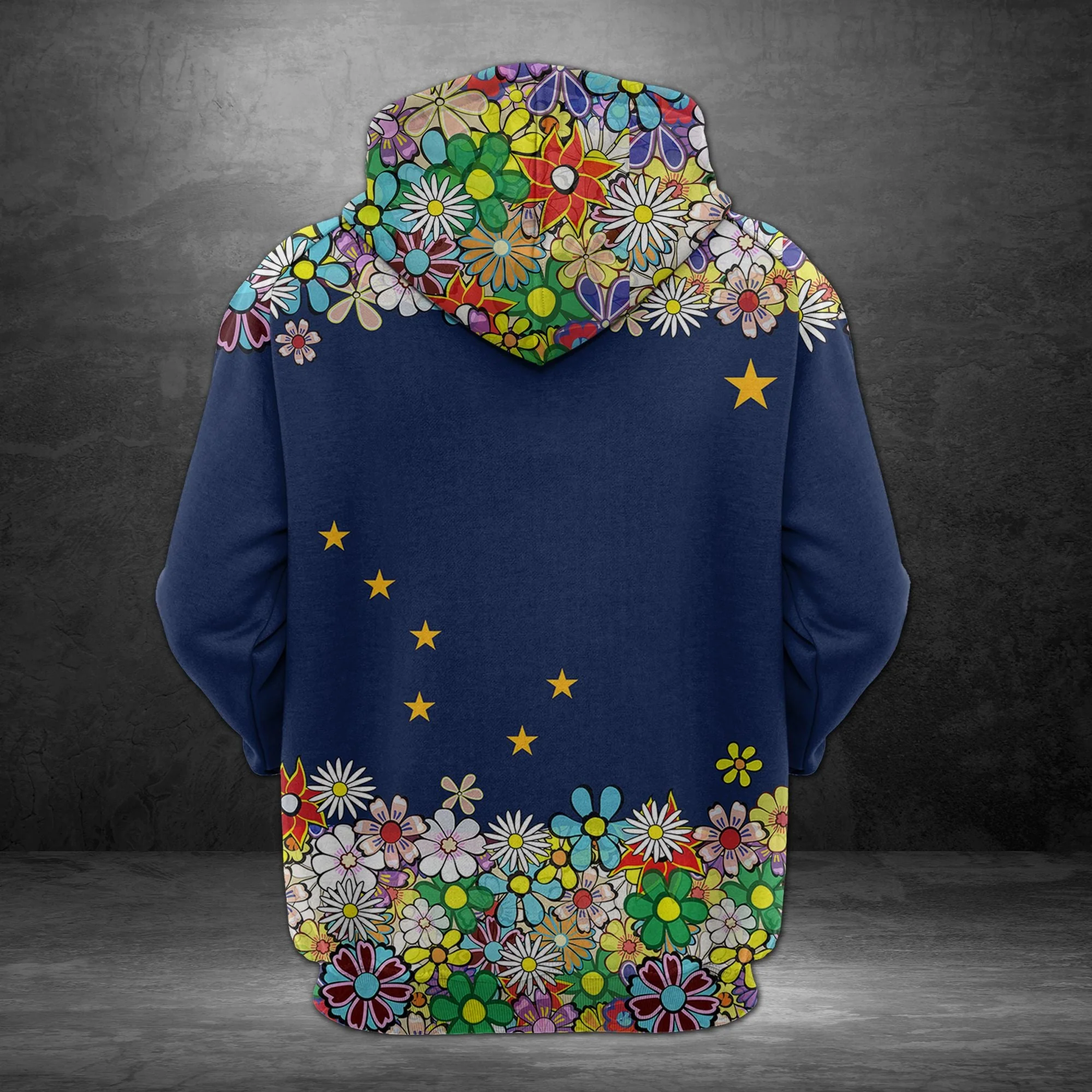 Awesome Alaska Colorful Flower Pullover Halloween Premium Hoodie, Perfect Outfit For Men And Women On Christmas New Year Autumn Winter - Image 3