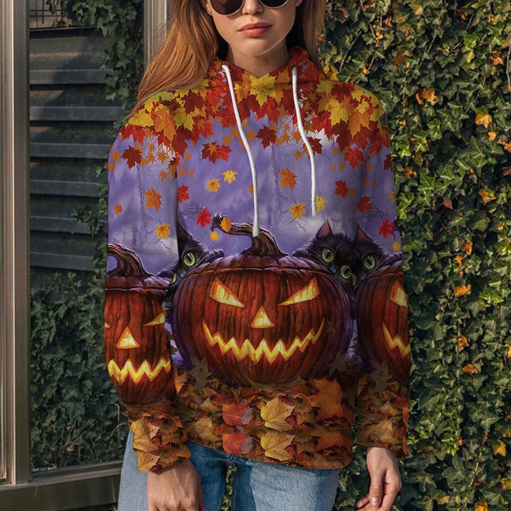 Awesome Black Cat Halloween Premium Hoodie, Perfect Outfit For Men And Women On Christmas New Year Autumn Winter