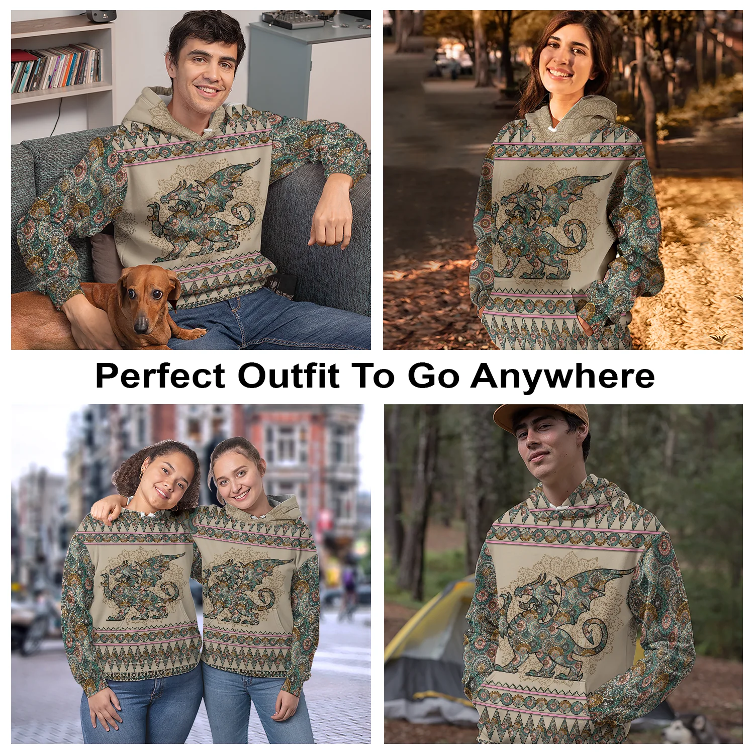 Awesome Dragon Mandala Pullover Premium Hoodie, Perfect Outfit For Men And Women On Christmas New Year Autumn Winter - Image 3