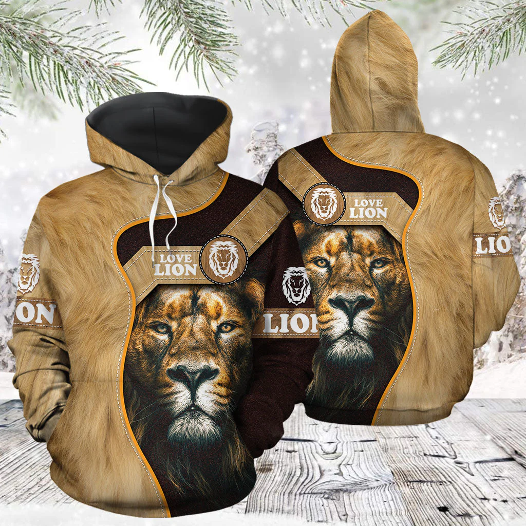 Awesome Lion Pullover Premium Hoodie, Love Lion, Perfect Outfit For Men And Women On Christmas New Year Autumn Winter - Image 3