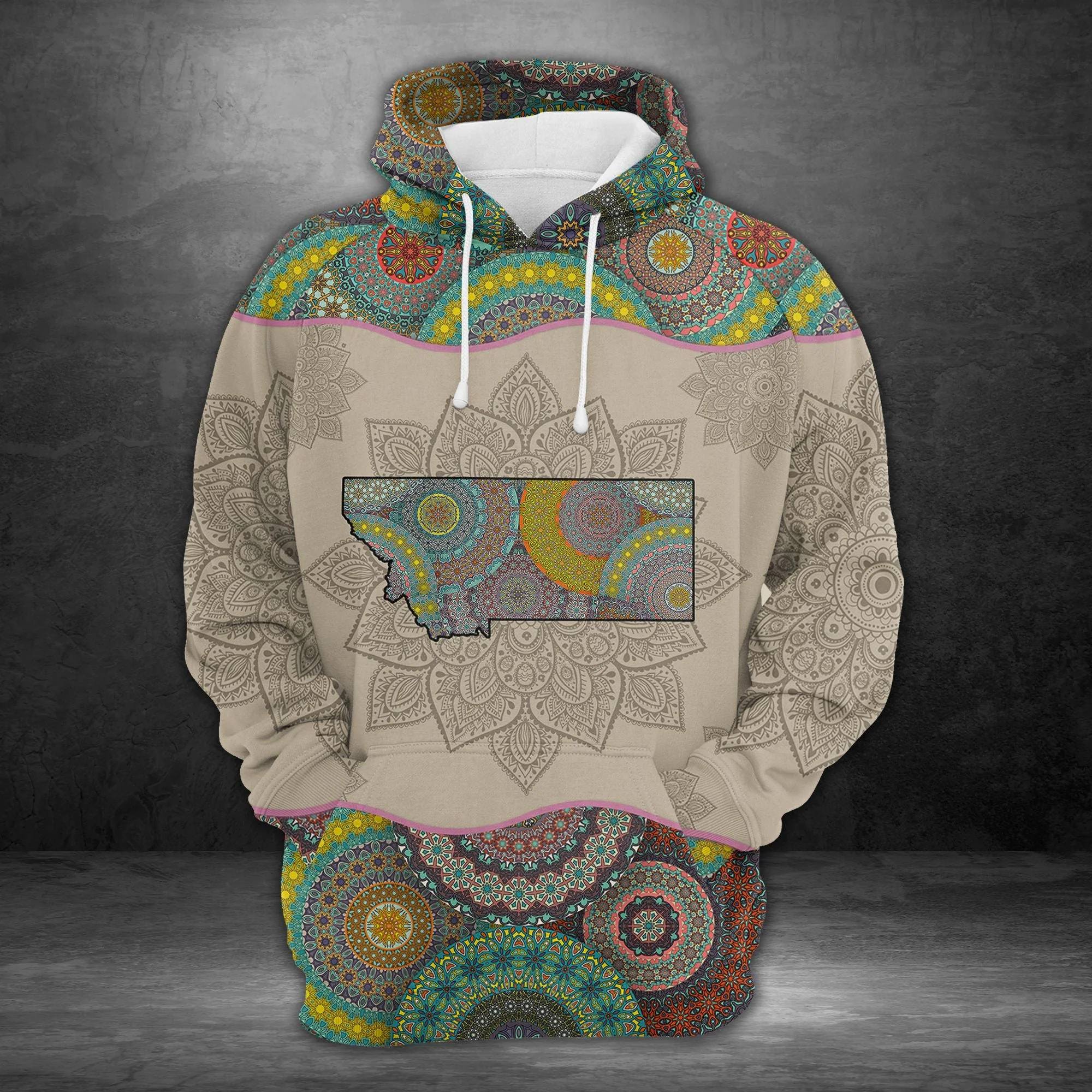Awesome Montana Mandala Pullover Premium Hoodie, Perfect Outfit For Men And Women On Christmas New Year Autumn Winter - Image 2
