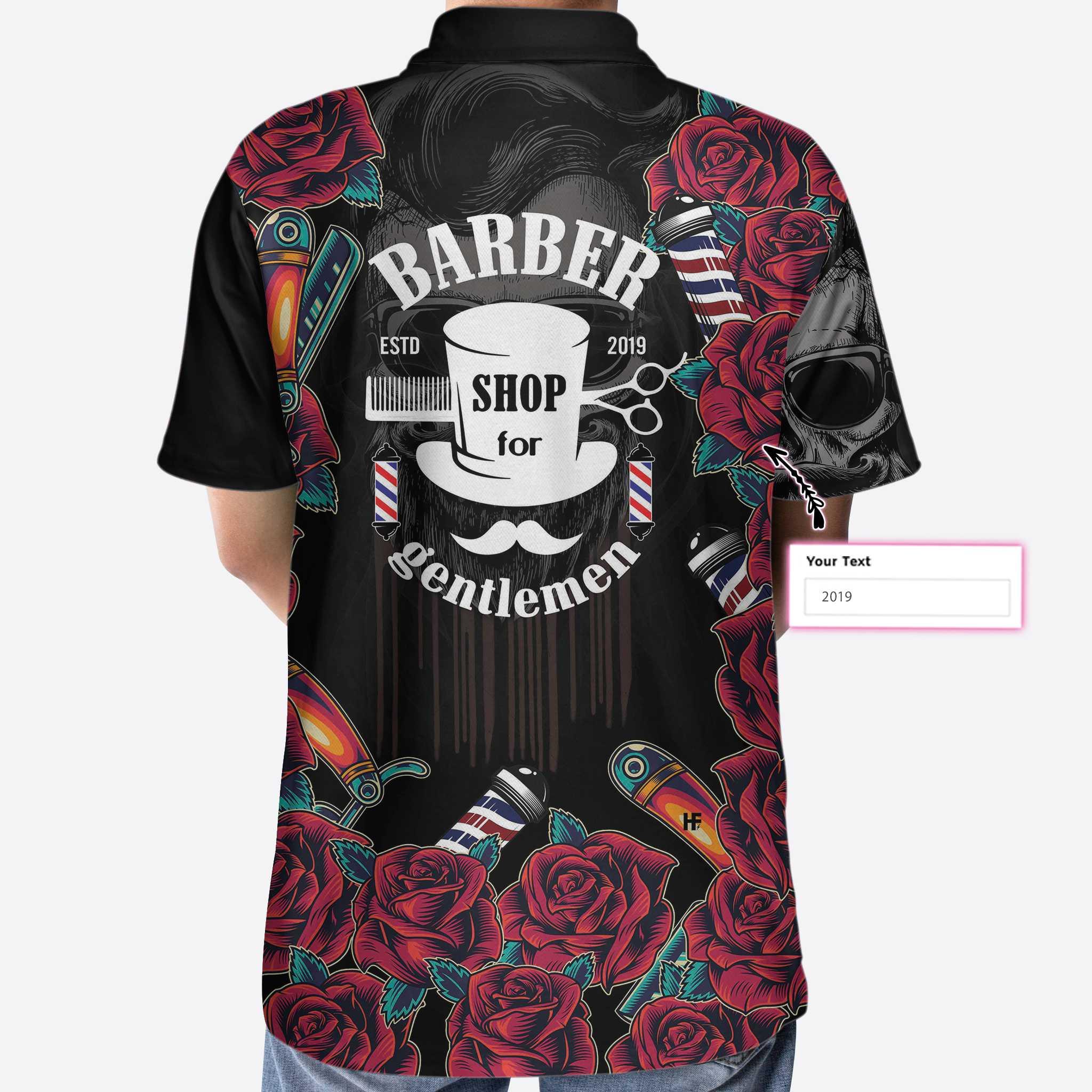 Barber Customized Men Polo Shirt, Barber Shop For Gentleman, Skull Barber Polo Shirt - Best Gift For Men, Barber - Image 4