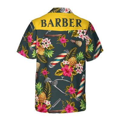 Barber Hawaiian Shirt, Barb Tools, Tropical Summer Aloha Shirt For Men - Perfect Gift For Barber, Husband, Boyfriend, Friend, Family - Image 3