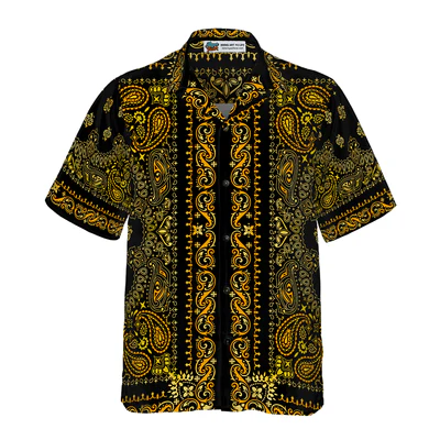 Barber Hawaiian Shirt, Barber Bandana Style Gold Aloha Shirt For Men - Perfect Gift For Baber, Friend, Family - Image 3