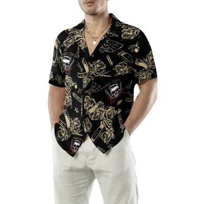 Barber Hawaiian Shirt, Barber Shop Skull Aloha Shirt For Men - Gift For Barber, Husband, Boyfriend, Family, Friends - Image 5