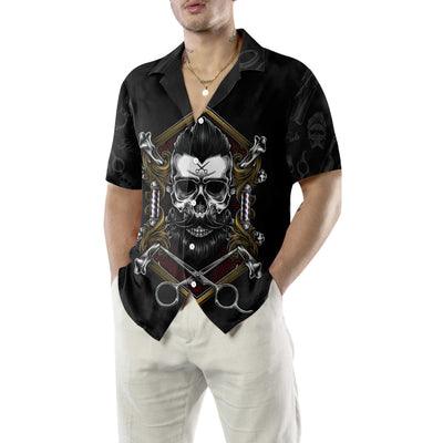 Barber Hawaiian Shirt, Barber Skull Aloha Shirt For Men - Perfect Gift For Barber, Husband, Boyfriend, Friend, Family - Image 3