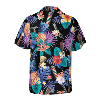 Barber Hawaiian Shirt, Barber Tools & The Tropical Leaves Aloha Shirt For Men - Perfect Gift For Baber, Friend, Family - Image 3