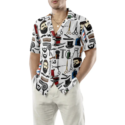 Barber Hawaiian Shirt, Barbershop Haircut & Shave Tools Aloha Shirt For Men - Perfect Gift For Barber, Husband, Boyfriend, Friend, Family - Image 5