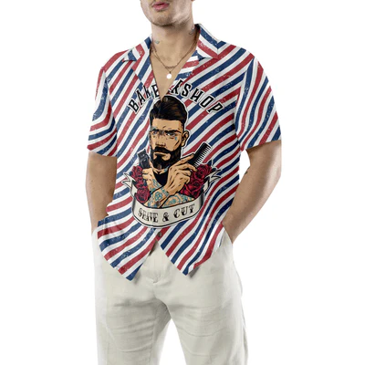 Barber Hawaiian Shirt, Barbershop Shave & Cut Aloha Shirt For Men - Perfect Gift For Barber, Husband, Boyfriend, Friend, Family - Image 5
