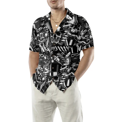 Barber Hawaiian Shirt, Barbershop Skull Aloha Shirt For Men - Gift For Barber, Husband, Family, Friends - Image 4