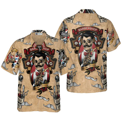 Barber Hawaiian Shirt, My Life As A Barber Aloha Shirt For Men - Perfect Gift For Barber, Husband, Boyfriend, Friend, Family