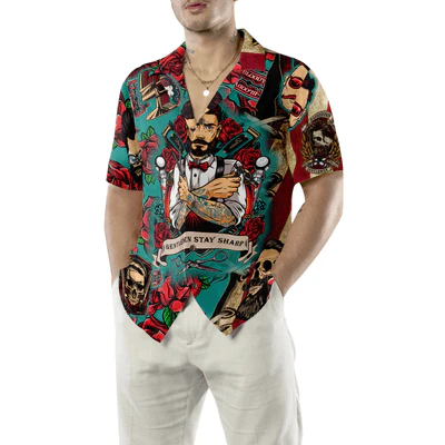 Barber Hawaiian Shirt, Red Rose Gentlemen Stay Sharp Aloha Shirt For Men - Perfect Gift For Barber, Husband, Boyfriend, Friend, Family - Image 5