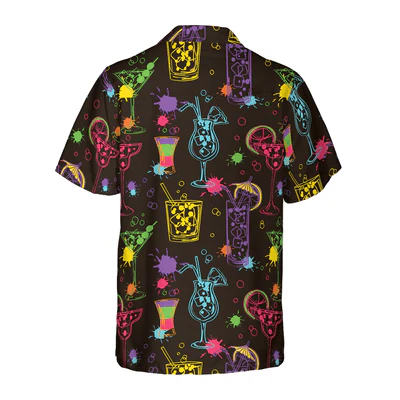 Bartender Hawaiian Shirt - Colorful Cocktails Aloha Shirt For Men - Gift For Bartender, Husband, Boyfriend, Family, Friends - Image 2