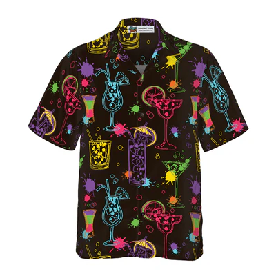 Bartender Hawaiian Shirt - Colorful Cocktails Aloha Shirt For Men - Gift For Bartender, Husband, Boyfriend, Family, Friends - Image 3
