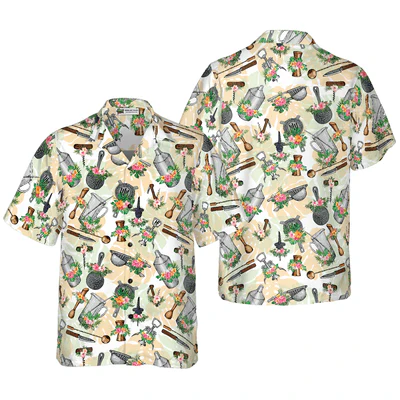 Bartender Hawaiian Shirt, Tropical Bartender Equipments Aloha Shirt For Men - Perfect Gift For Bartender, Husband, Boyfriend, Family, Friends