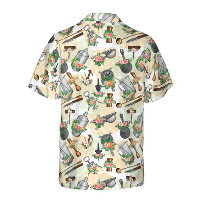 Bartender Hawaiian Shirt, Tropical Bartender Equipments Aloha Shirt For Men - Perfect Gift For Bartender, Husband, Boyfriend, Family, Friends - Image 3