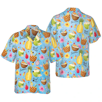 Bartender Hawaiian Shirt - Tropical Drinks For Summer Aloha Shirt For Men - Gift For Bartender, Husband, Boyfriend, Family, Friends
