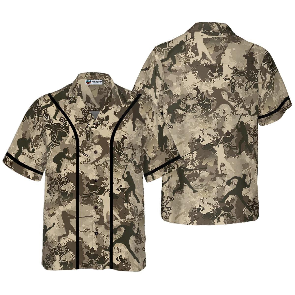 Baseball Aloha Hawaiian Shirt, Baseball Camo Pattern Aloha Shirt, Baseball Hawaiian Shirt For Summer - Perfect Gift For Men, Women, Baseball Lover