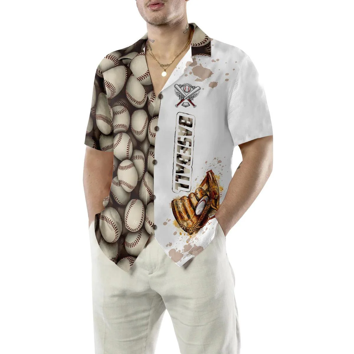 Baseball Aloha Hawaiian Shirt, Baseball Pattern And Logo Aloha Shirt, Baseball Hawaiian Shirt For Summer - Perfect Gift For Men, Women, Baseball Lover - Image 5