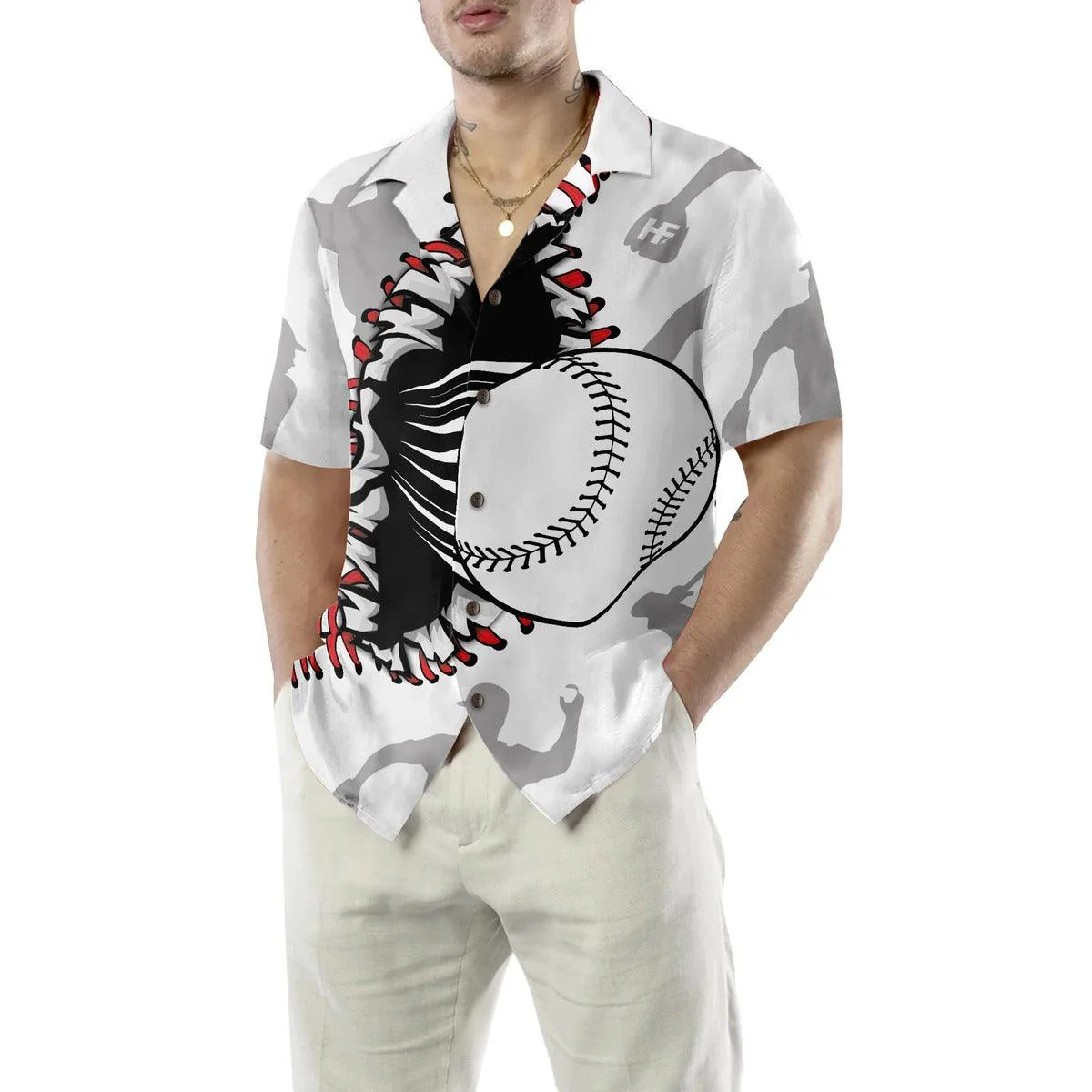 Baseball Aloha Hawaiian Shirt, Baseball Wear Out Pattern Hawaiian Shirt For Summer, Baseball Aloha Shirt - Perfect Gift For Men, Women, Friend, Family - Image 5