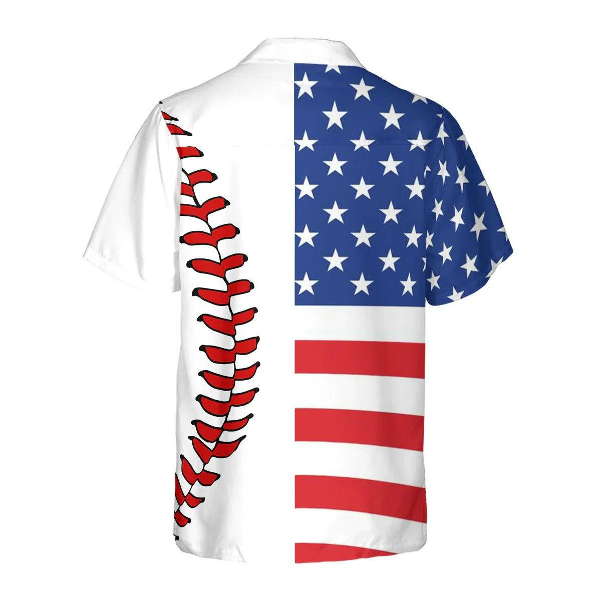 Baseball American Flag Hawaiian Shirt, Baseball Aloha Shirt, American Flag Hawaiian Shirt - Gift For Men Women, Friends, Family - Image 2
