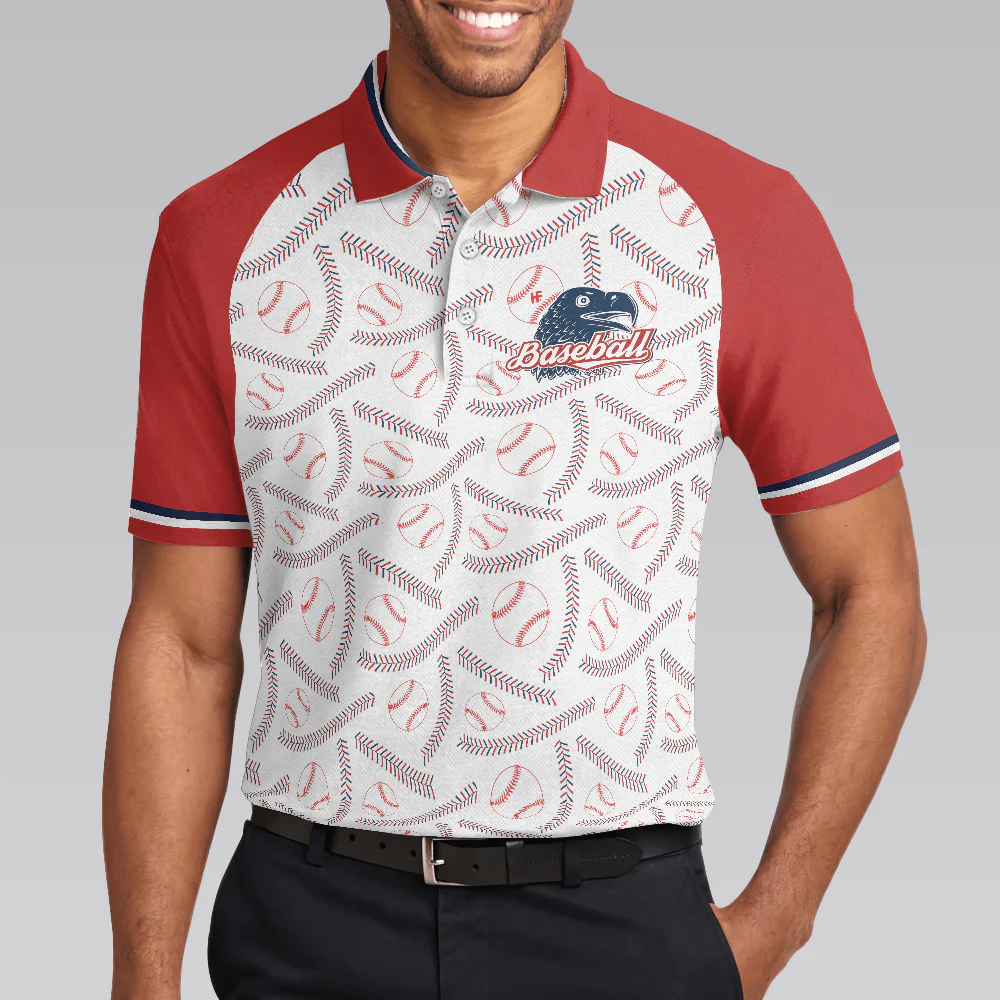 Baseball And Patriot Men Polo Shirt, Wide Waist Baseball Pattern Polo Shirt, Best Baseball Shirt For Men, Gift For Baseball Lovers - Image 5