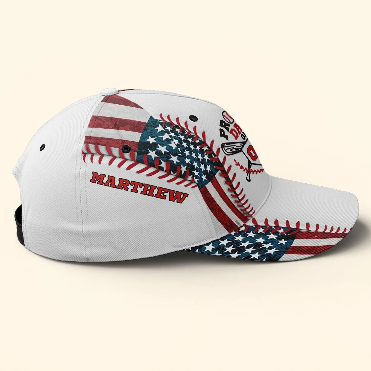 Baseball Classic Cap Custom Name and Number, Personalized Proud Dad Of A Baseball Player - Gift for Father's Day, Dad, Family - Image 2