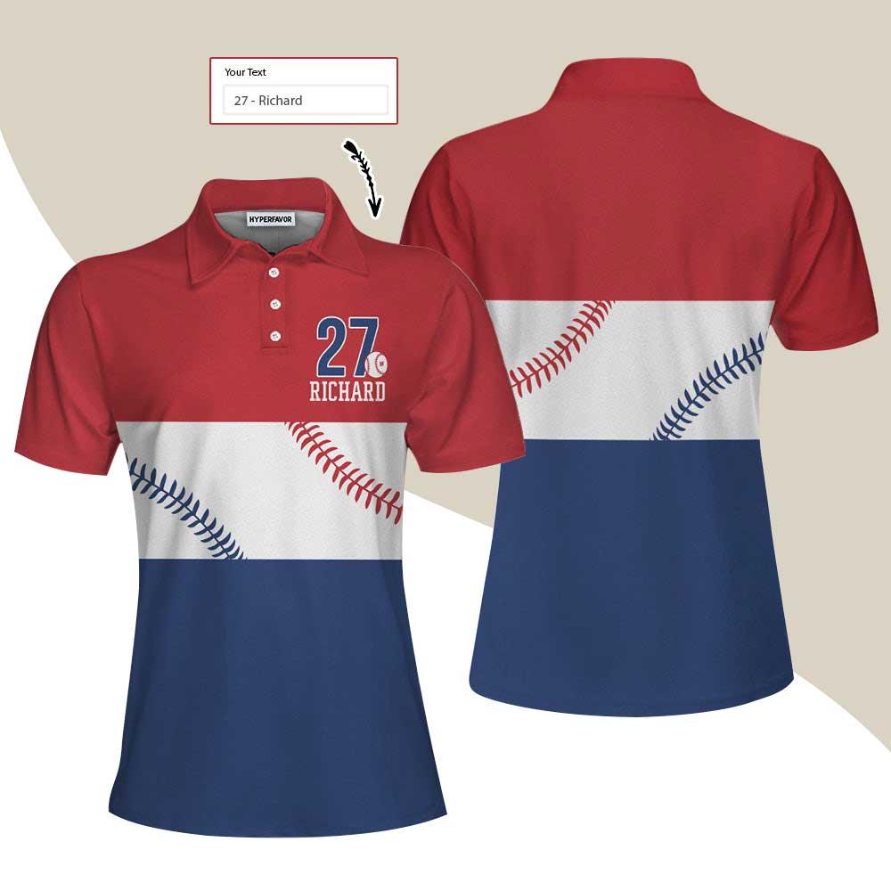 Baseball Customized Name Women Polo Shirt, Best Personalized Gift Idea For Ladies - Best Gift For Baseball Lovers, Baseball Players