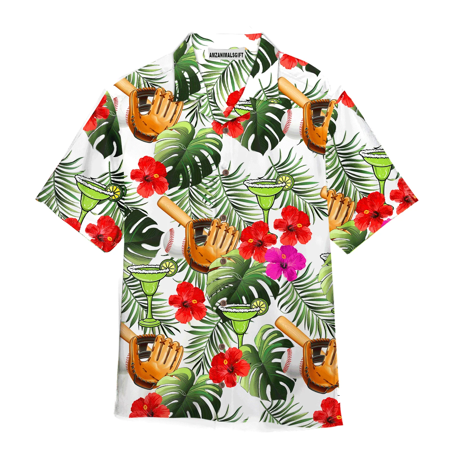 Baseball Hawaiian Shirt, Baseball And Margarita Tropical Hawaiian Shirt For Men & Woman, Perfect Gift For Baseball Lovers - Image 2