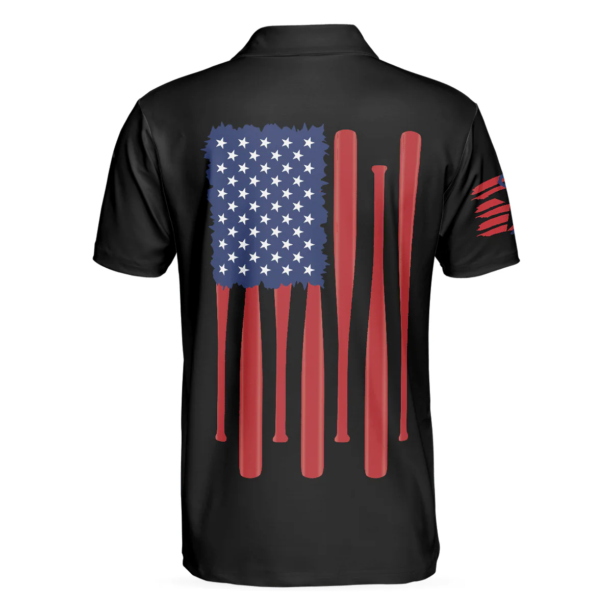 Baseball Men Polo Shirt, American Flag Baseball Polo Shirt For Men, Patriotic Polo Shirt For Men - Gift For Baseball Lovers, Baseball Players - Image 3