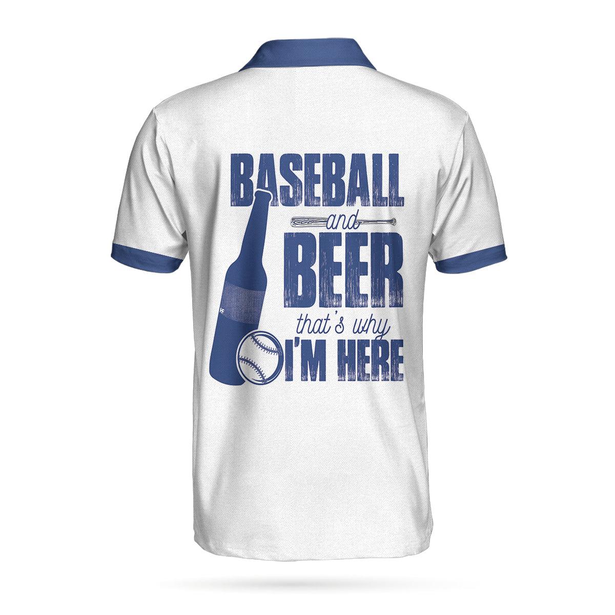 Baseball Men Polo Shirt, Baseball And Beer That's Why I'm Here Shirt For Men, Home Run Polo Shirt - Gift For Baseball Lovers, Beer Lovers - Image 3