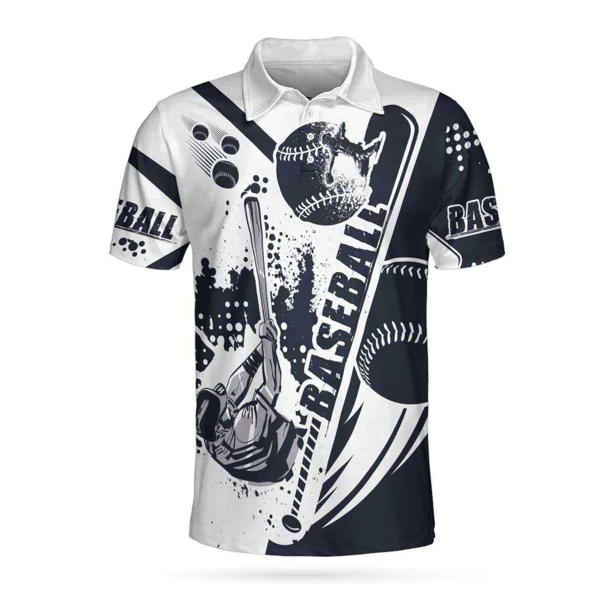 Baseball Men Polo Shirt, Baseball Lover Hit Hard Run Fast Turn Left, Wet Paint Baseball Polo Shirt, Best Baseball Shirt For Men, Gift For Baseball Lovers - Image 4
